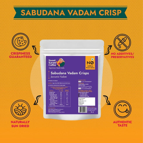 Sweet Karam Coffee Javvarisi Vadam Sabudana Papad Crisp